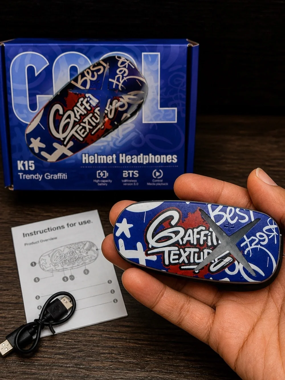 NEW K15 Graffiti Helmet Headphones